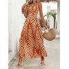 image:imageSOLY HUX Womens Tie Backless Cut Out Halter Dress Deep V Neck High Split Long Flowy DressesOrange Geometric