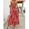 image:imageSOLY HUX Womens Tie Backless Cut Out Halter Dress Deep V Neck High Split Long Flowy DressesRed Geometric