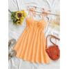 image:imageSOLY HUX Womens Tie Shoulder Y2k Cami Sun Dress Cute Spaghetti Strap Casual Summer A Line Short Mini DressesPure Coral Orange