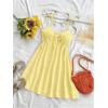 image:imageSOLY HUX Womens Tie Shoulder Y2k Cami Sun Dress Cute Spaghetti Strap Casual Summer A Line Short Mini DressesPure Light Yellow