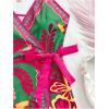image:imageSOLY HUX Womens Tropical Print Mini Dress Summer Wrap V Neck Bow Tie Vacation DressesGreen Floral