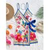 image:imageSOLY HUX Womens Tropical Print Mini Dress Summer Wrap V Neck Bow Tie Vacation DressesMulticolor Floral Print