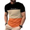 image:imageSOLY HUX Mens Casual T Shirts Short Sleeve Crew Neck Color Block Graphic Tees Shirt Summer TopsBlack Khaki Multi