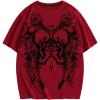 image:imageSOLY HUX Mens Gothic Graphic Tees Short Sleeve Summer Y2k Shirts Streetwear Tops Grunge ClothesRed Graphic