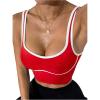 image:imageSOLY HUX Womens Athletic Tops Scoop Neck Sleeveless Contrast Binding Workout Yoga Crop Tank TopRed and White