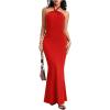 image:imageSOLY HUX Womens Bodycon Maxi Dress Halter Neck Sleeveless Backless Twist Party Club Going Out Long DressesPure Red