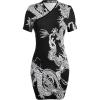 image:imageSOLY HUX Womens Cheongsam Dress Chinese Traditional Dragon Print Qipao Bodycon Mini DressBlack White Dargon