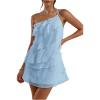 image:imageSOLY HUX Womens Mini Dress One Shoulder Ruffle Mesh Dresses Layered Backless Vacation Party SundressesLight Blue