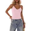 image:imageSOLY HUX Womens Summer Cami Tops Slim Fit V Neck Spaghetti Strap Criss Cross Going Out Top CamisolePlain Coral Pink