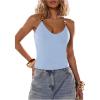 image:imageSOLY HUX Womens Summer Cami Tops Slim Fit V Neck Spaghetti Strap Criss Cross Going Out Top CamisolePlain Light Blue