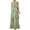 image:imageSOLY HUX Womens Sundresses Ruffle Layered Halter Flowy Maxi Dress Elegant Wedding Guest DressesPlain Green