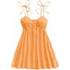 image:imageSOLY HUX Womens Tie Shoulder Y2k Cami Sun Dress Cute Spaghetti Strap Casual Summer A Line Short Mini DressesPure Coral Orange