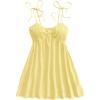 image:imageSOLY HUX Womens Tie Shoulder Y2k Cami Sun Dress Cute Spaghetti Strap Casual Summer A Line Short Mini DressesPure Light Yellow