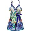 image:imageSOLY HUX Womens Tropical Print Mini Dress Summer Wrap V Neck Bow Tie Vacation DressesBlue Floral
