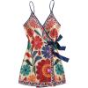 image:imageSOLY HUX Womens Tropical Print Mini Dress Summer Wrap V Neck Bow Tie Vacation DressesMulti Floral