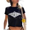 image:imageSOLY HUX Womens Y2k Graphic Tees Short Sleeve Aesthetic Vintage T Shirt Summer Crop TopsBlack Graphic