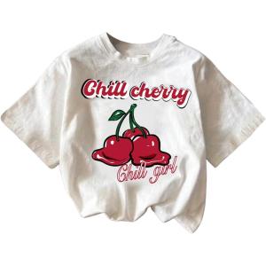 image:imageSOLY HUX Girls Short Sleeve Graphic Tees Crew Neck Beach Tops Casual Summer TShirtsWhite Letter Cherry