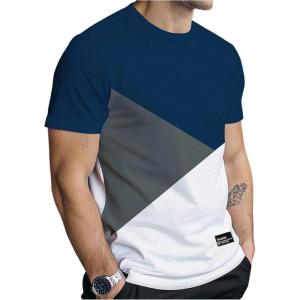 image:imageSOLY HUX Mens Casual T Shirts Short Sleeve Crew Neck Color Block Graphic Tees Shirt Summer TopsBlue Grey Multi