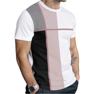 image:imageSOLY HUX Mens Casual T Shirts Short Sleeve Crew Neck Color Block Graphic Tees Shirt Summer TopsMulti Pink