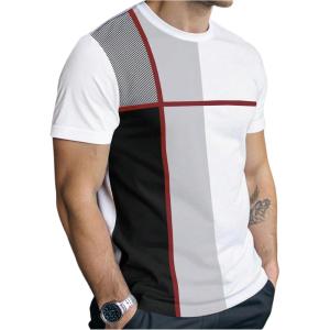image:imageSOLY HUX Mens Casual T Shirts Short Sleeve Crew Neck Color Block Graphic Tees Shirt Summer TopsMulti Red
