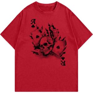 image:imageSOLY HUX Mens Graphic Short Sleeve TShirt Gothic Skull Print Crew Neck Tee Tops StreetwearRed Graphic