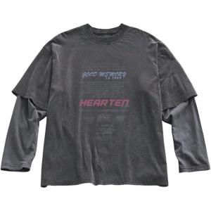 image:imageSOLY HUX Mens Letter Graphic Tees Long Sleeve Shirts Y2K Crew Neck 2 in 1 TShirt Oversized Tops StreetwearGrey Graphic