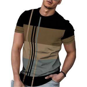 image:imageSOLY HUX Mens Summer Striped Color Block Tees Casual Crew Neck Short Sleeve T ShirtsMulticoloured Striped