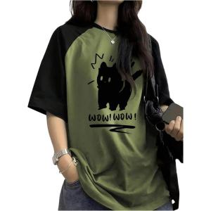 image:imageSOLY HUX Womens Cute Graphic T Shirts Preppy Baggy Tees Raglan Sleeve Aesthetic Oversized Tops StreetwearArmy Green Multi