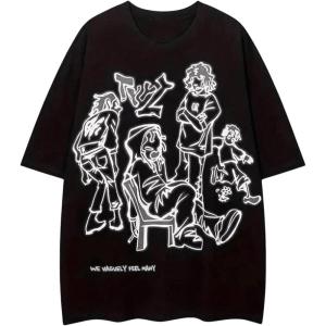 image:imageSOLY HUX Womens Graphic TShirt Y2k Printed Tees Summer Half Sleeve Preppy Baggy Tops Streetwear ShirtsBlack Graphic