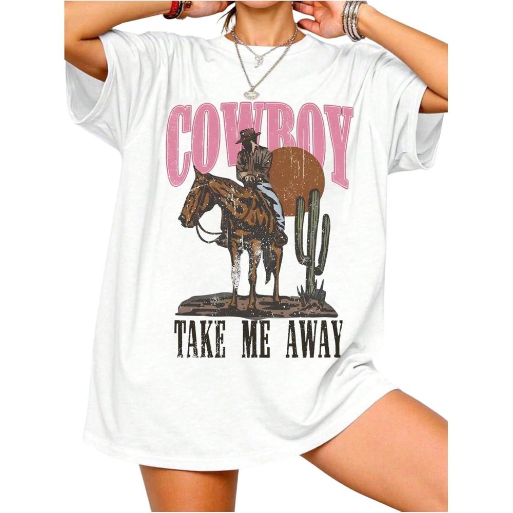 image:imageSOLY HUX Womens Vintage Graphic Tees Short Sleeve Oversized T Shirt Western Country Concert Summer Tops StreetwearWhite Graphic