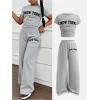 image:imageSOLY HUX Girls Clothes 2 Piece Set Bow Print Short Sleeve T Shirt and Long Pants OutfitsGrey Letter
