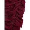 image:imageSOLY HUX Girls Square Neck Long Sleeve Ruched Bodycon Mini DressPlain Burgundy