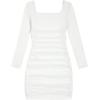 image:imageSOLY HUX Girls Square Neck Long Sleeve Ruched Bodycon Mini DressPlain White