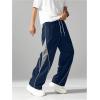 image:imageSOLY HUX Mens Baggy Track Pants Drawstring Elastic Waist Parachute Sweatpants StreetwearDark Blue