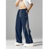 image:imageSOLY HUX Mens Baggy Track Pants Drawstring Elastic Waist Parachute Sweatpants StreetwearDark Blue