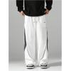 image:imageSOLY HUX Mens Baggy Track Pants Drawstring Elastic Waist Parachute Sweatpants StreetwearWhite Black