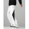 image:imageSOLY HUX Mens Baggy Track Pants Drawstring Elastic Waist Parachute Sweatpants StreetwearWhite Black