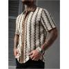 image:imageSOLY HUX Mens Casual Button Down Shirt Textured Short Sleeve Collared Summer ShirtsApricot