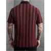 image:imageSOLY HUX Mens Casual Button Down Shirt Textured Short Sleeve Collared Summer ShirtsBurgundy
