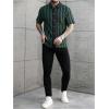 image:imageSOLY HUX Mens Casual Button Down Shirt Textured Short Sleeve Collared Summer ShirtsDark Green