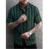 image:imageSOLY HUX Mens Casual Button Down Shirt Textured Short Sleeve Collared Summer ShirtsDark Green