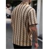 image:imageSOLY HUX Mens Casual Button Down Shirt Textured Short Sleeve Collared Summer ShirtsKhaki