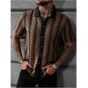 image:imageSOLY HUX Mens Casual Button Down Shirt Textured Short Sleeve Collared Summer ShirtsPlain Coffee Brown