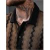 image:imageSOLY HUX Mens Casual Button Down Shirt Textured Short Sleeve Collared Summer ShirtsPlain Coffee Brown