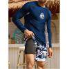 image:imageSOLY HUX Mens Swimsuit Long Sleeve Rash Guard Swim Shirt and Shorts 2 Piece Swimwear SetBlue Multi