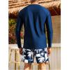 image:imageSOLY HUX Mens Swimsuit Long Sleeve Rash Guard Swim Shirt and Shorts 2 Piece Swimwear SetBlue Multi