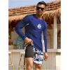 image:imageSOLY HUX Mens Swimsuit Long Sleeve Rash Guard Swim Shirt and Shorts 2 Piece Swimwear SetBlue Tropical