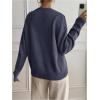 image:imageSOLY HUX Pullover Sweaters for Women Long Sleeve Button Crew Neck 2 in 1 Knitted Oversized TopsDark Blue