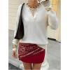 image:imageSOLY HUX Pullover Sweaters for Women Long Sleeve Button Crew Neck 2 in 1 Knitted Oversized TopsPure Beige