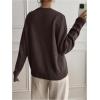 image:imageSOLY HUX Pullover Sweaters for Women Long Sleeve Button Crew Neck 2 in 1 Knitted Oversized TopsPure Brown
